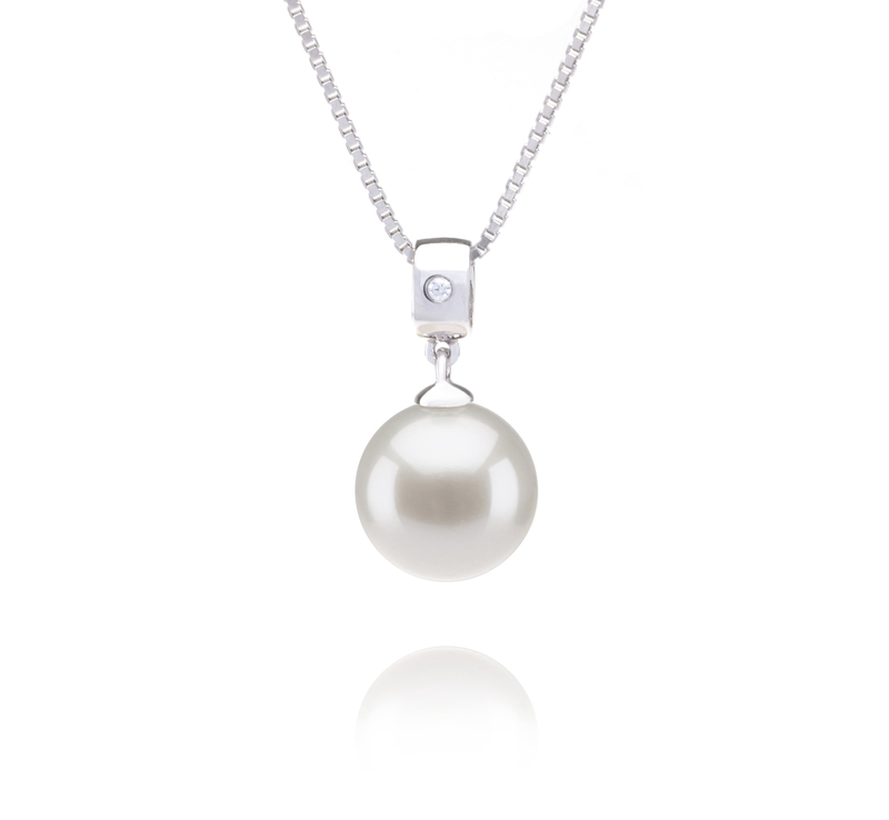 9-10mm AAAA Quality Freshwater Cultured Pearl Pendant in Nicole White - #1