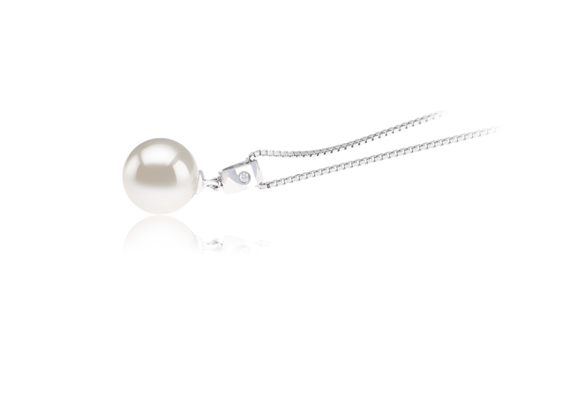 9-10mm AAAA Quality Freshwater Cultured Pearl Pendant in Nicole White - #3