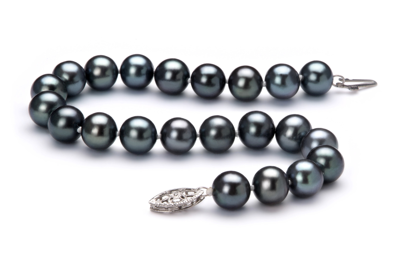 7.5-8.5mm AA Quality Freshwater Cultured Pearl Bracelet in Black - #2