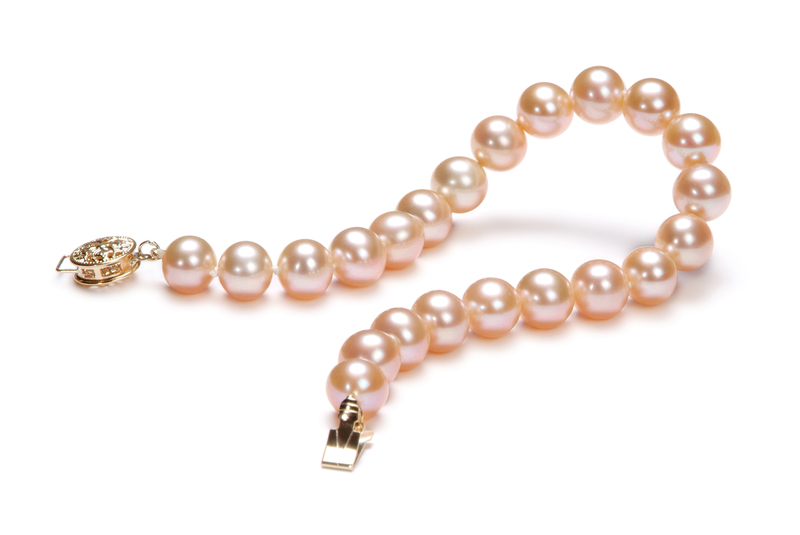 7-8mm AAA Quality Freshwater Cultured Pearl Bracelet in Pink - #2