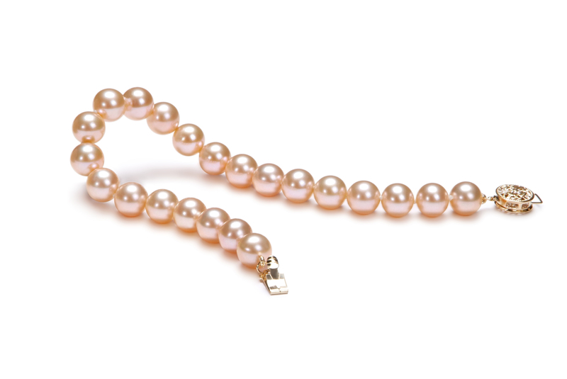 7-8mm AAAA Quality Freshwater Cultured Pearl Bracelet in Pink - #2