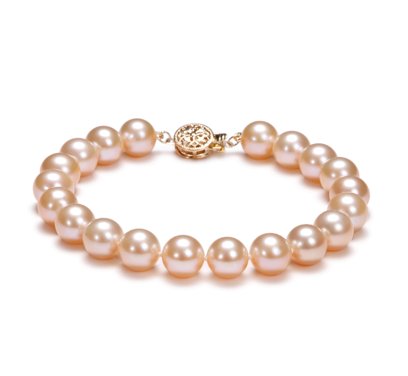 8.5-9mm AAAA Quality Freshwater Cultured Pearl Bracelet in Pink - #1