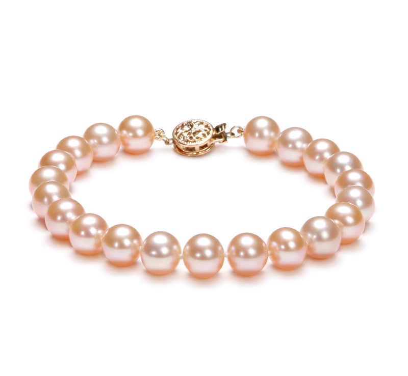 8-8.5mm AAA Quality Freshwater Cultured Pearl Bracelet in Pink - #1