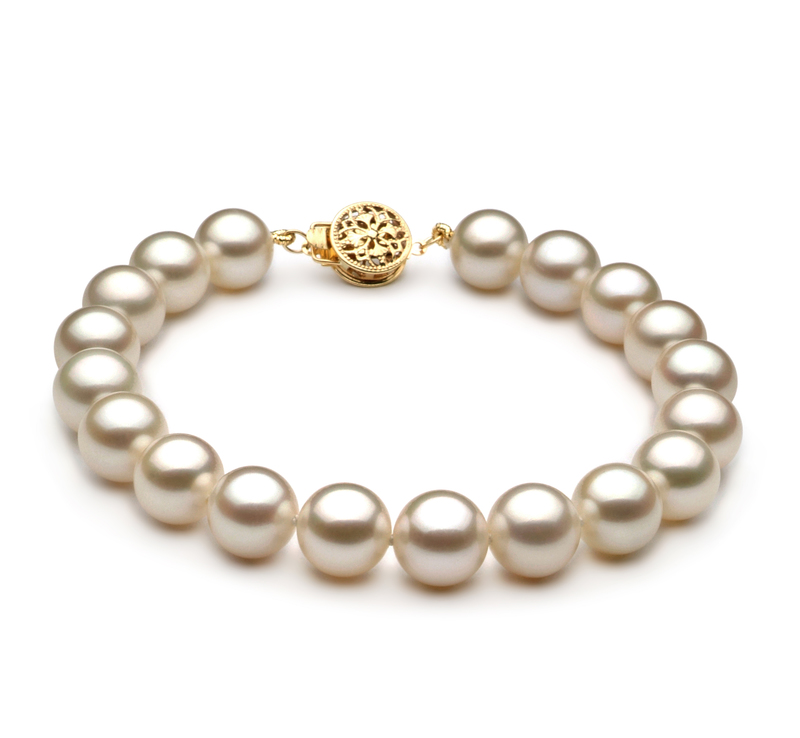 8-8.5mm AAAA Quality Freshwater Cultured Pearl Bracelet in White - #1