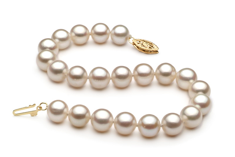 7.5-8.5mm AA Quality Freshwater Cultured Pearl Bracelet in White - #2