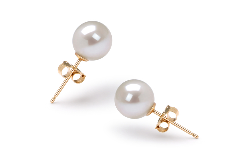 6-7mm AAAA Quality Freshwater Cultured Pearl Earring Pair in White - #2