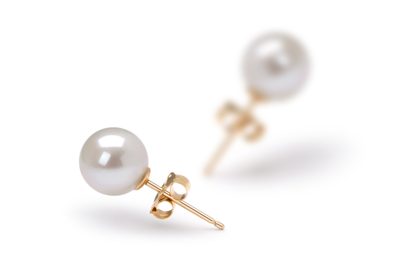 6-7mm AAAA Quality Freshwater Cultured Pearl Earring Pair in White - #3