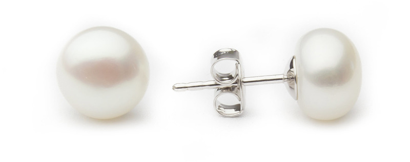 8-8.5mm AA Quality Freshwater Cultured Pearl Earring Pair in White - #2