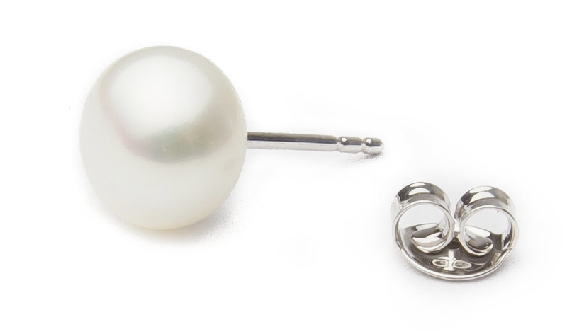 8-8.5mm AA Quality Freshwater Cultured Pearl Earring Pair in White - #3