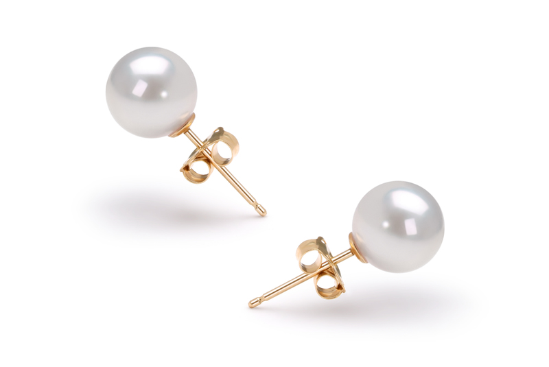 6.5-7mm AAA Quality Japanese Akoya Cultured Pearl Earring Pair in White - #2