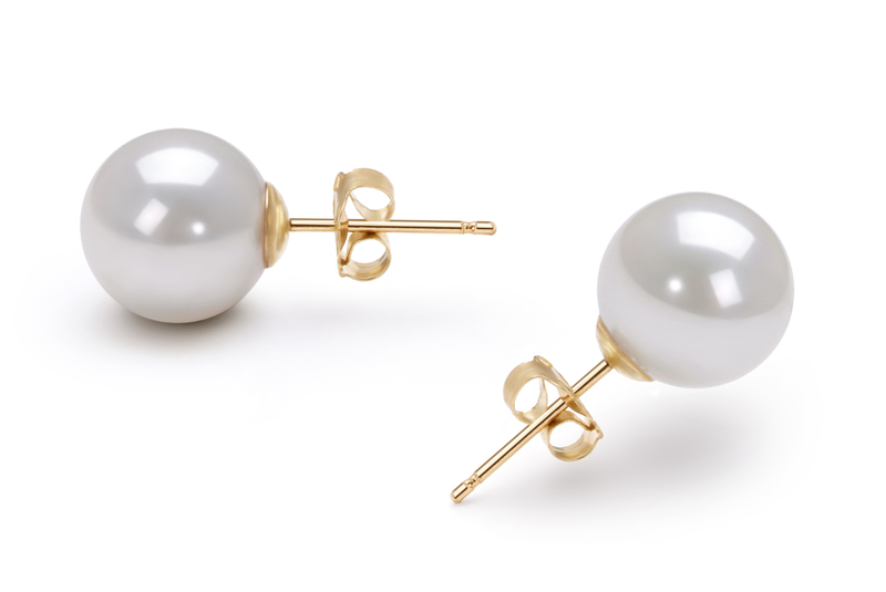 8.5-9mm AAA Quality Japanese Akoya Cultured Pearl Earring Pair in White - #2
