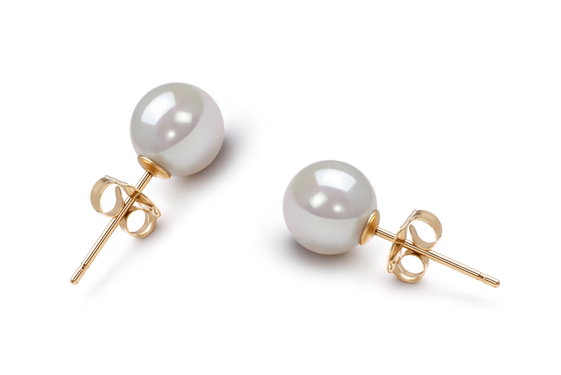 6-7mm AA Quality Japanese Akoya Cultured Pearl Earring Pair in White - #2