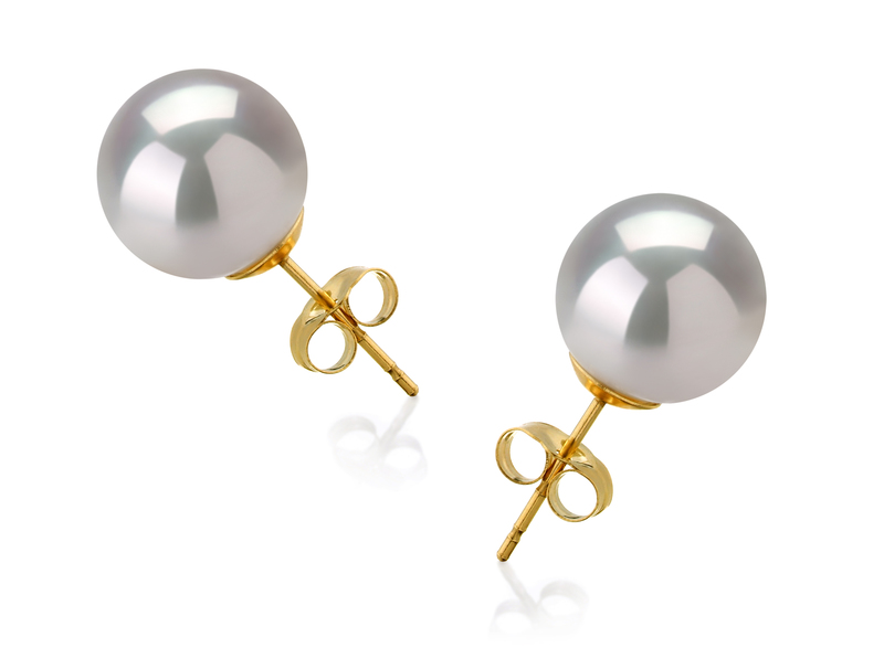 10-11mm AAA Quality South Sea Cultured Pearl Earring Pair in White - #2
