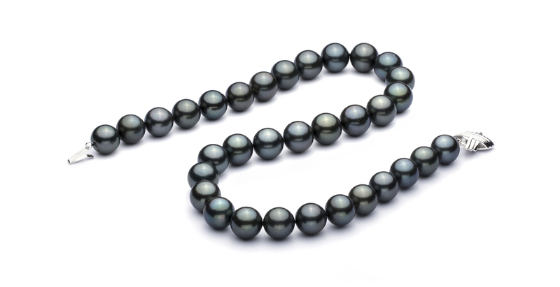 12-12.9mm AAA Quality Tahitian Cultured Pearl Necklace in Black - #2