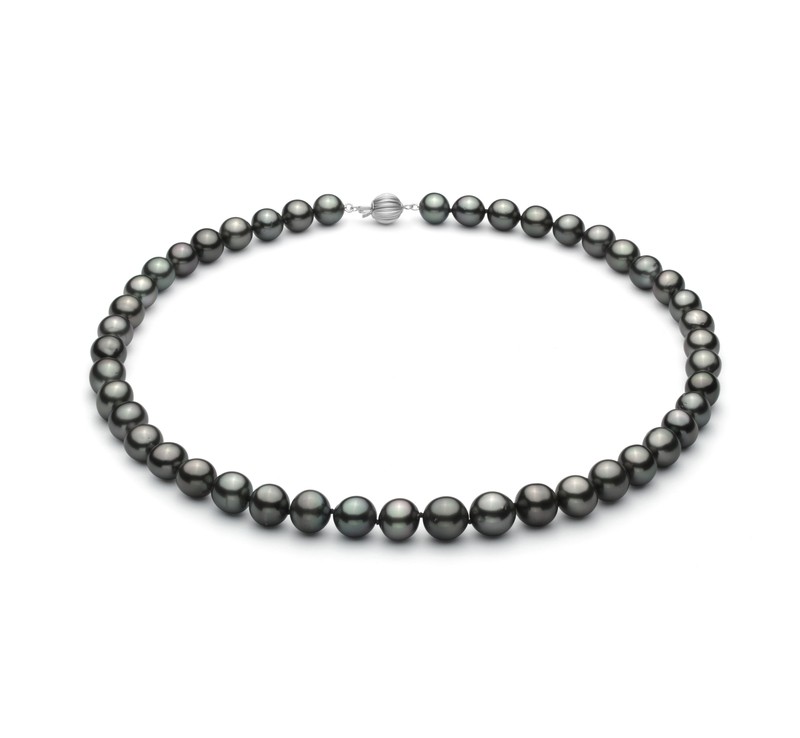8-10mm AA+ Quality Tahitian Cultured Pearl Necklace in Black - #1