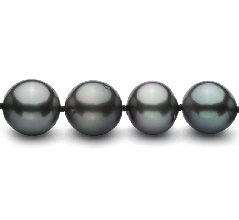 8-10mm AA+ Quality Tahitian Cultured Pearl Necklace in Black - #3