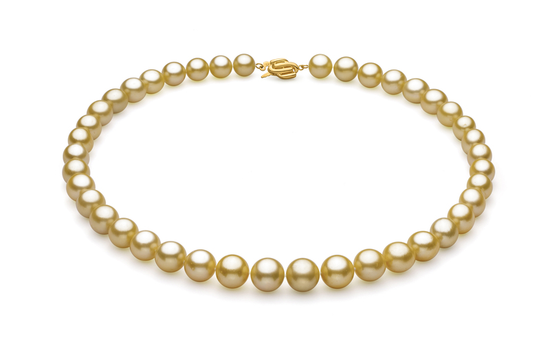 9-11.8mm AAA Quality South Sea Cultured Pearl Necklace in Gold - #1
