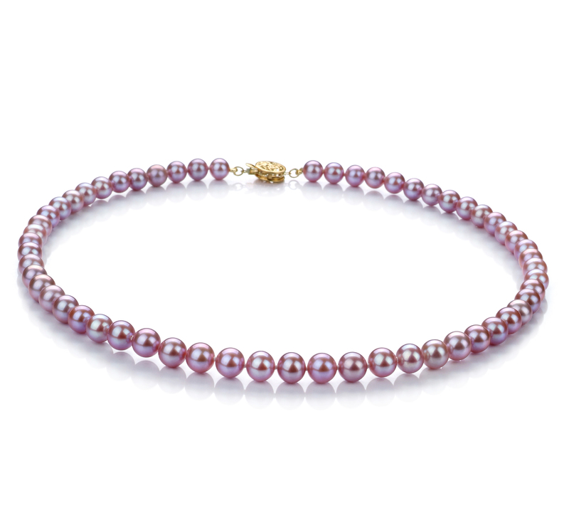 6-7mm AAA Quality Freshwater Cultured Pearl Necklace in Lavender - #1