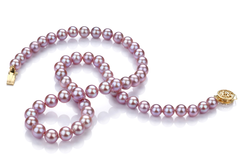 6-7mm AAA Quality Freshwater Cultured Pearl Necklace in Lavender - #2