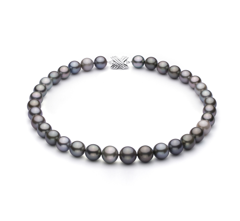 9.2-13.9mm AA+ Quality Tahitian Cultured Pearl Necklace in Multicolor - #1