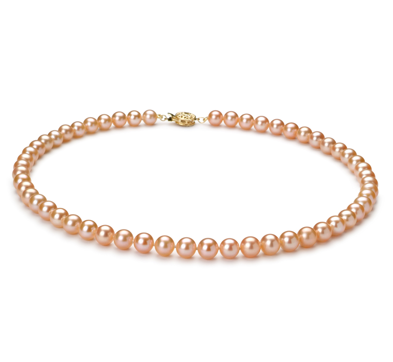 6-7mm AAA Quality Freshwater Cultured Pearl Necklace in Pink - #1