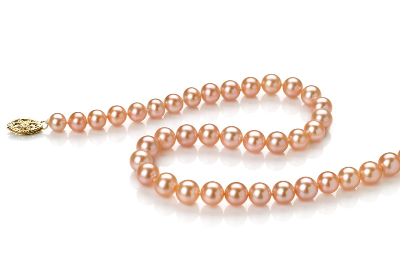 6-7mm AA Quality Freshwater Cultured Pearl Necklace in Pink - #3