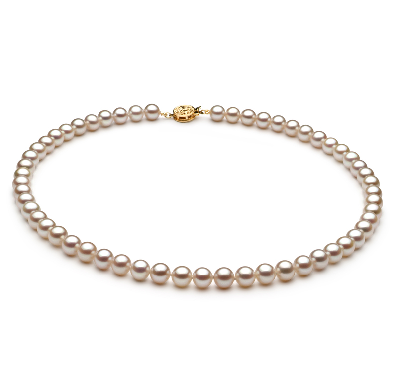 6-7mm AAAA Quality Freshwater Cultured Pearl Necklace in White - #1