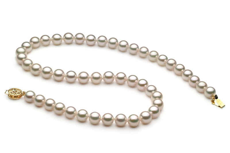 7.5-8mm AAA Quality Japanese Akoya Cultured Pearl Necklace in White - #3