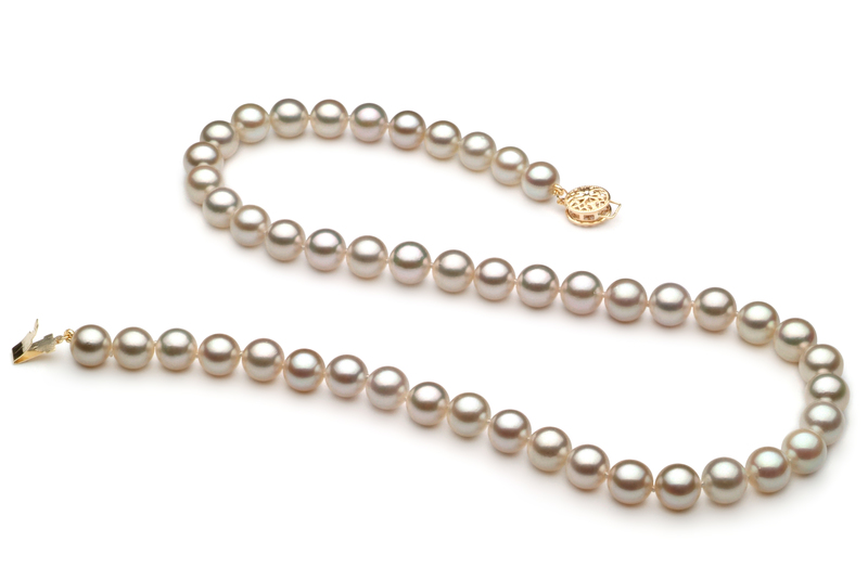 7-7.5mm AA Quality Japanese Akoya Cultured Pearl Necklace in White - #2