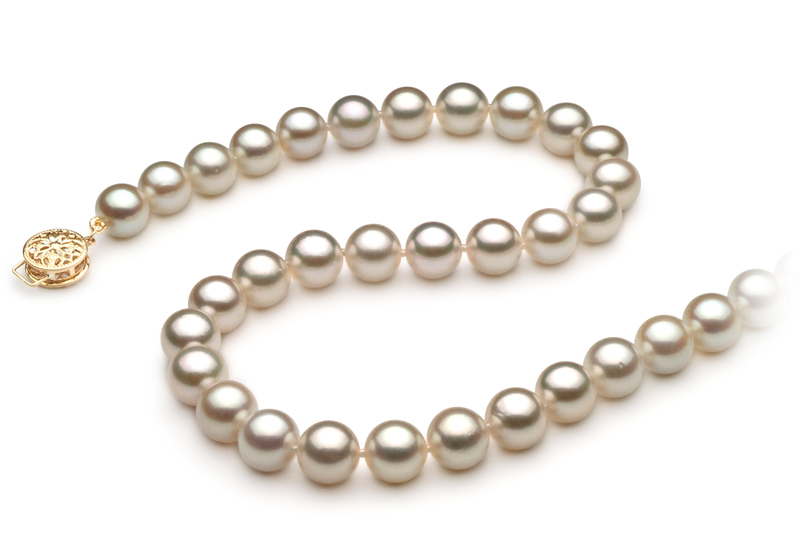 7-7.5mm AA Quality Japanese Akoya Cultured Pearl Necklace in White - #3