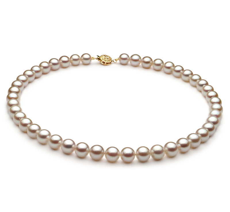 8.5-9mm AA Quality Japanese Akoya Cultured Pearl Necklace in White - #1