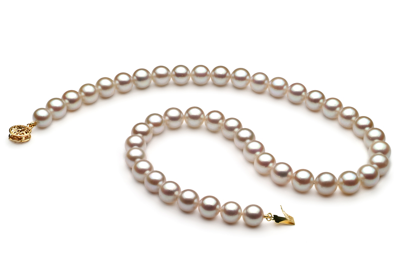8.5-9mm AA Quality Japanese Akoya Cultured Pearl Necklace in White - #2