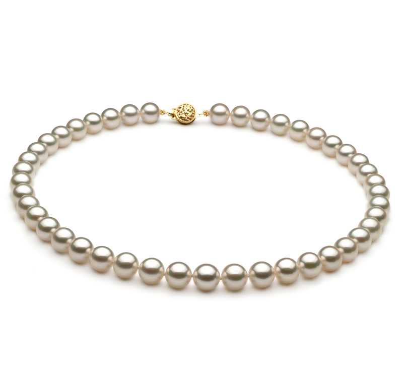 8.5-9mm AAA Quality Japanese Akoya Cultured Pearl Necklace in White - #1