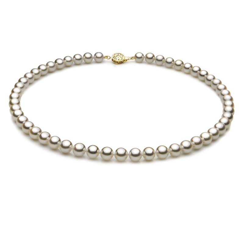 7-7.5mm AAA Quality Japanese Akoya Cultured Pearl Necklace in White - #1