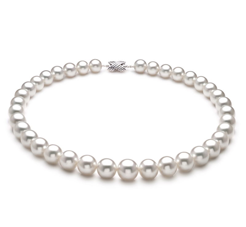 10-14mm AAA+ Quality South Sea Cultured Pearl Necklace in White - #1