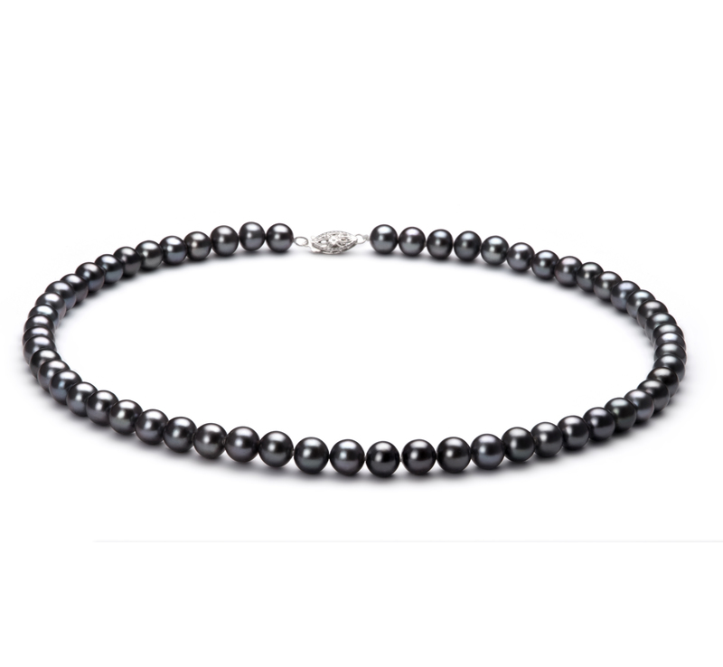 6-7mm AA Quality Freshwater Cultured Pearl Set in Black - #2