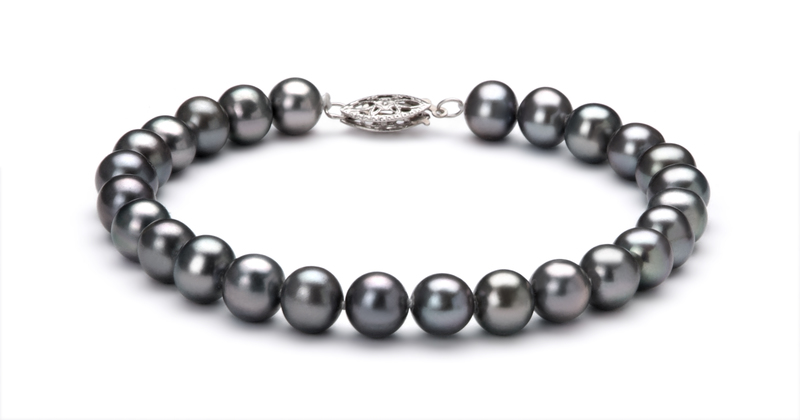 6-7mm AA Quality Freshwater Cultured Pearl Set in Black - #3