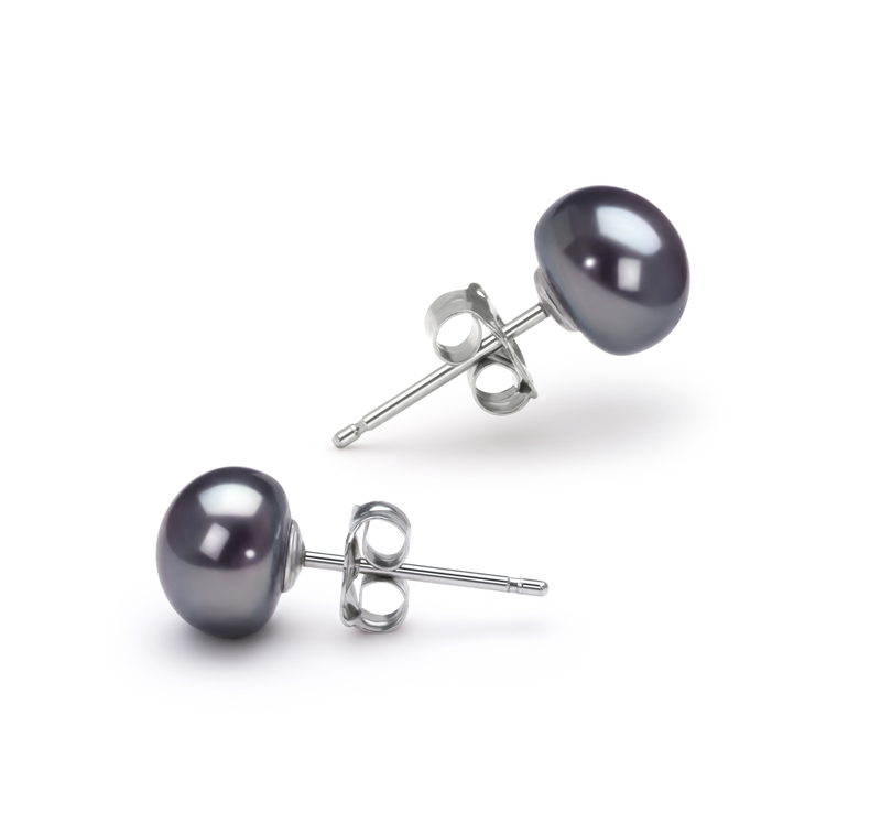 6-7mm AA Quality Freshwater Cultured Pearl Set in Black - #4