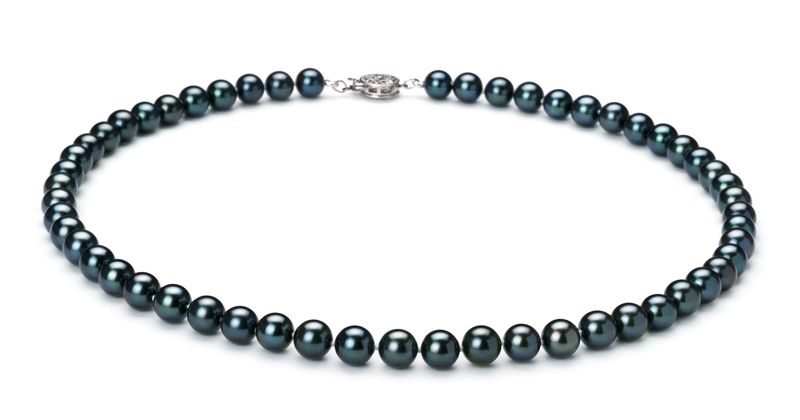 6.5-7mm AAA Quality Japanese Akoya Cultured Pearl Set in Black - #2