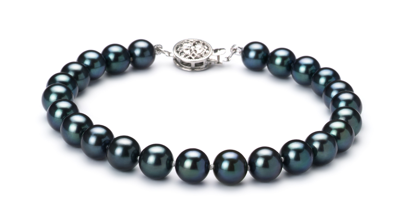 6.5-7mm AAA Quality Japanese Akoya Cultured Pearl Set in Black - #3