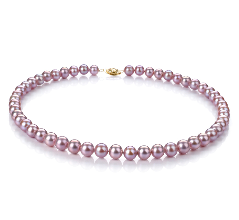 7-8mm AA Quality Freshwater Cultured Pearl Set in Lavender - #3
