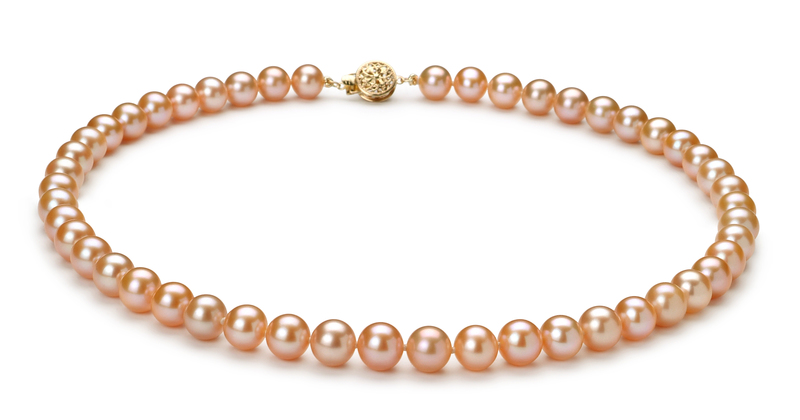 7-8mm AAA Quality Freshwater Cultured Pearl Set in Pink - #2