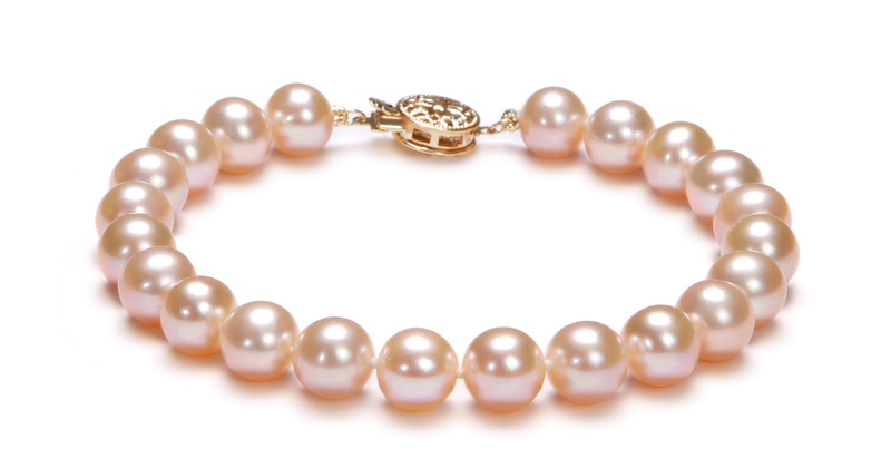7-8mm AAA Quality Freshwater Cultured Pearl Set in Pink - #3