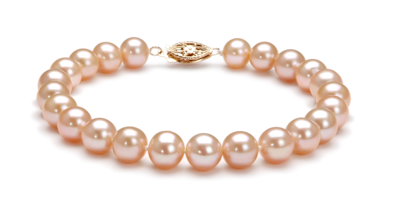 7-8mm AA Quality Freshwater Cultured Pearl Set in Pink - #2