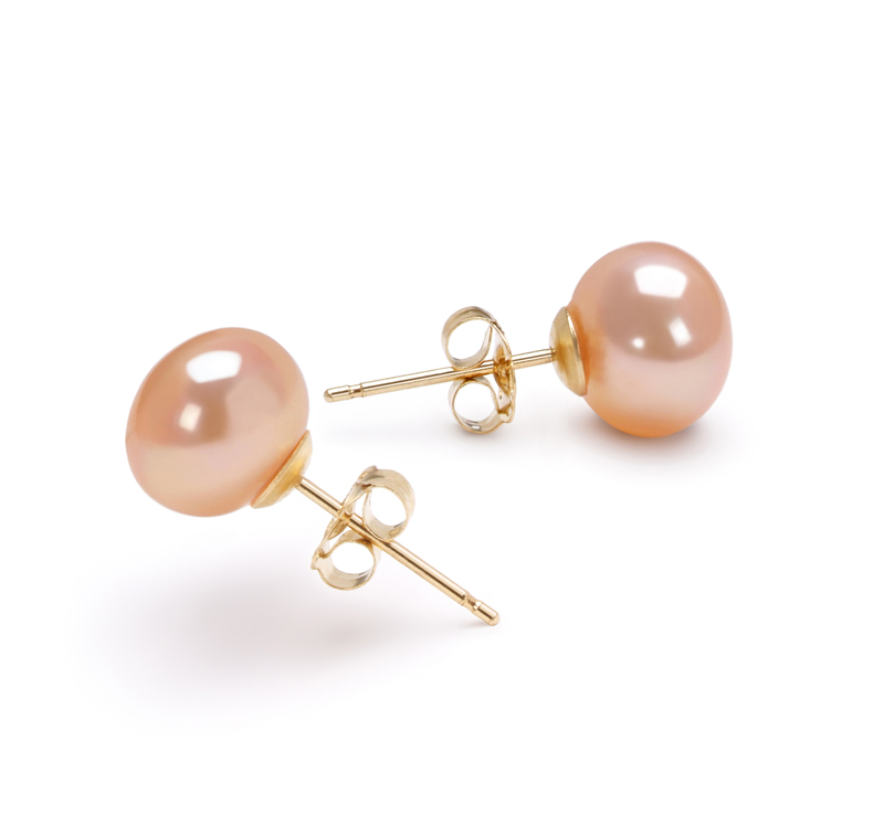 7-8mm AA Quality Freshwater Cultured Pearl Set in Pink - #4