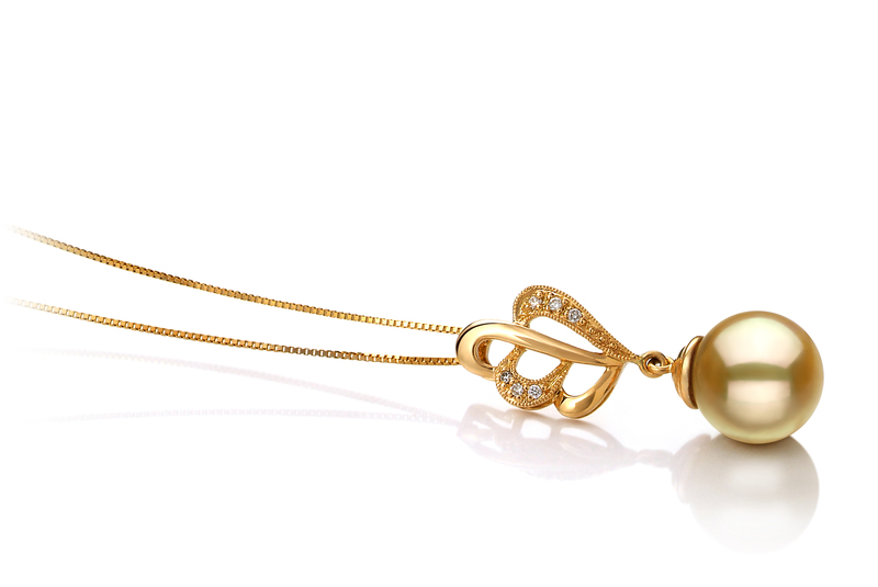 10-11mm AAA Quality South Sea Cultured Pearl Pendant in Prudence Gold - #2