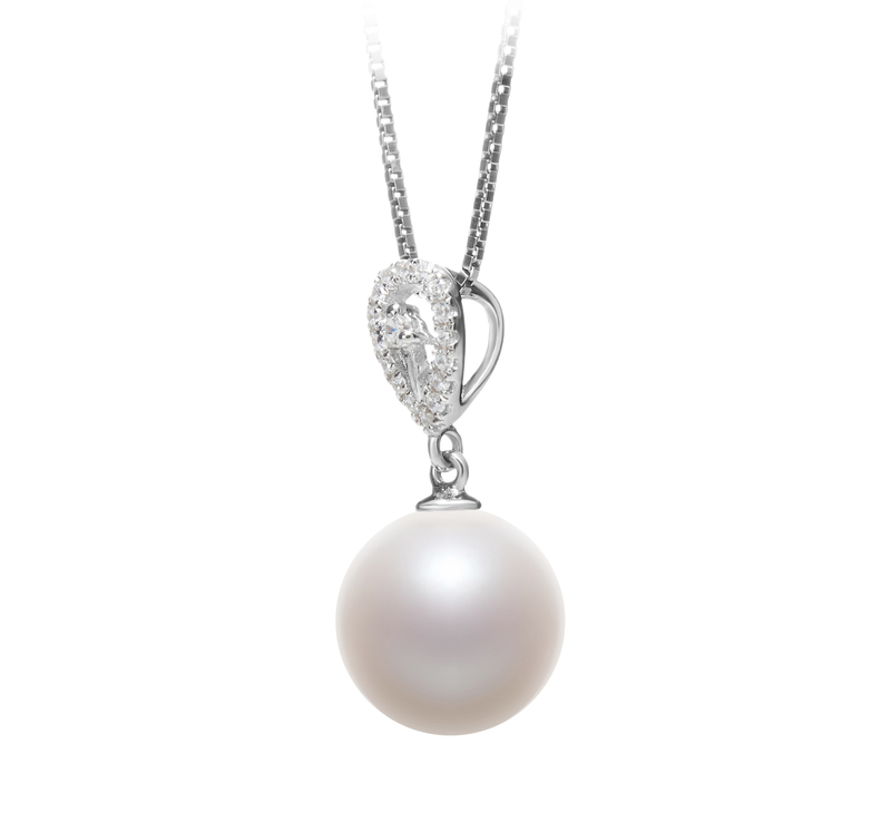 10-11mm AAAA Quality Freshwater Cultured Pearl Pendant in Regina White - #2