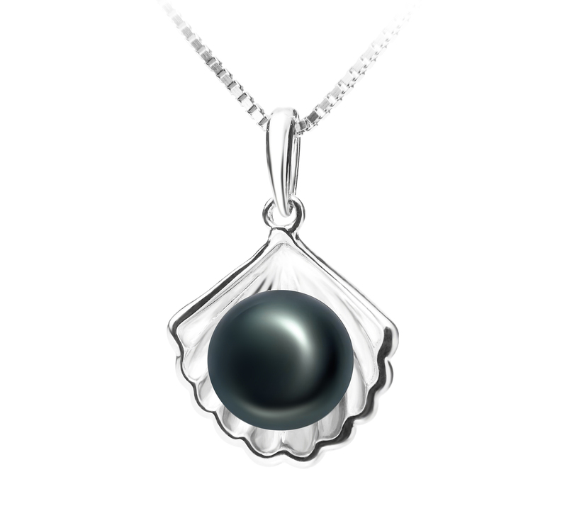 7-8mm AA Quality Freshwater Cultured Pearl Pendant in Shell Black - #2