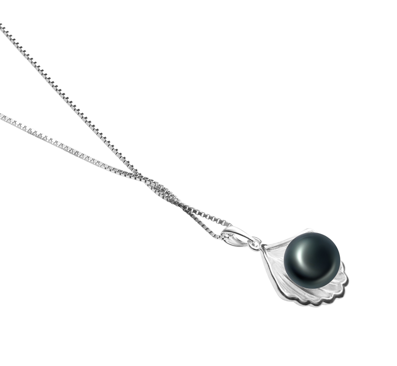 7-8mm AA Quality Freshwater Cultured Pearl Pendant in Shell Black - #3