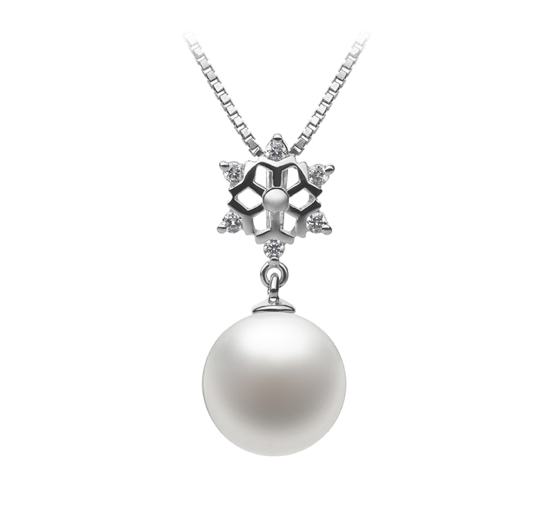 10-11mm AAAA Quality Freshwater Cultured Pearl Pendant in Snow White - #1